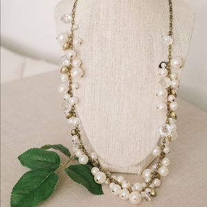 Chloe + Isabel Pearl & Crystal Drops Long Necklace